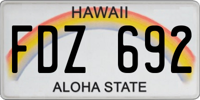 HI license plate FDZ692