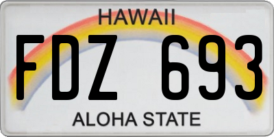 HI license plate FDZ693