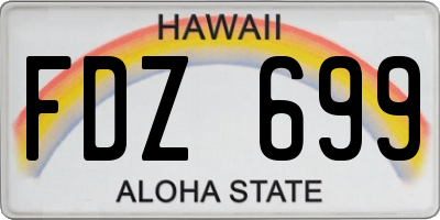 HI license plate FDZ699