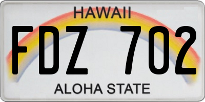 HI license plate FDZ702