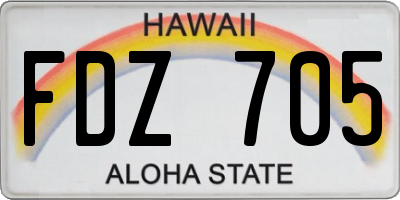 HI license plate FDZ705