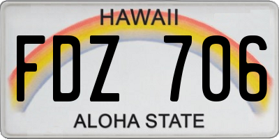 HI license plate FDZ706