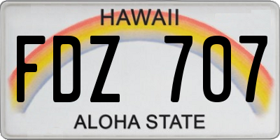 HI license plate FDZ707