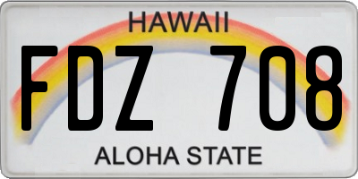 HI license plate FDZ708