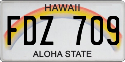 HI license plate FDZ709