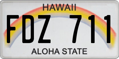 HI license plate FDZ711