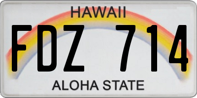 HI license plate FDZ714
