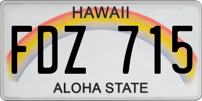 HI license plate FDZ715