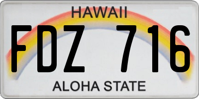 HI license plate FDZ716