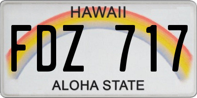 HI license plate FDZ717