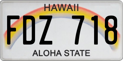 HI license plate FDZ718