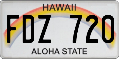 HI license plate FDZ720