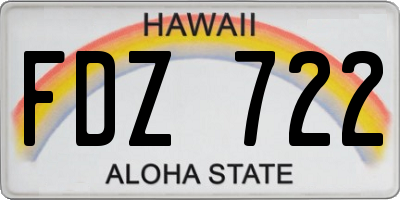 HI license plate FDZ722