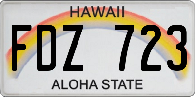 HI license plate FDZ723