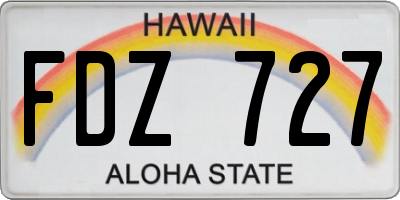 HI license plate FDZ727