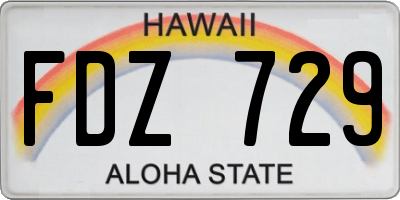 HI license plate FDZ729