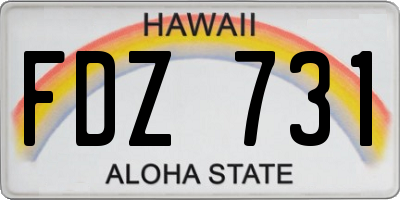 HI license plate FDZ731