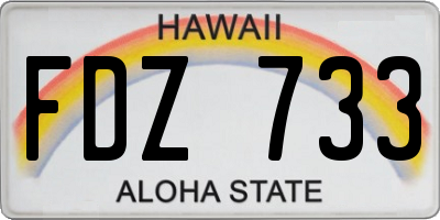 HI license plate FDZ733