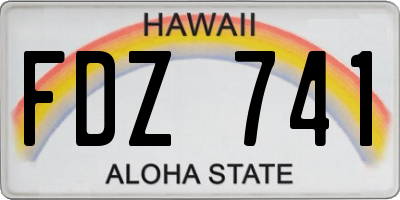 HI license plate FDZ741