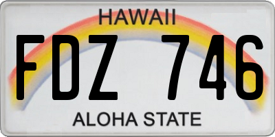 HI license plate FDZ746