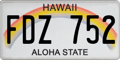 HI license plate FDZ752