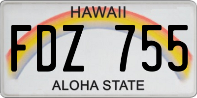 HI license plate FDZ755