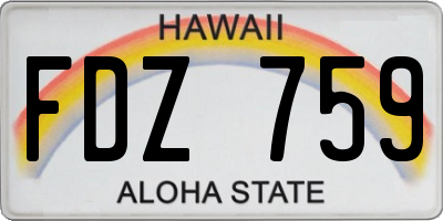 HI license plate FDZ759