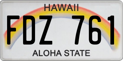 HI license plate FDZ761