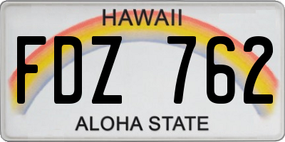 HI license plate FDZ762