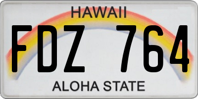 HI license plate FDZ764