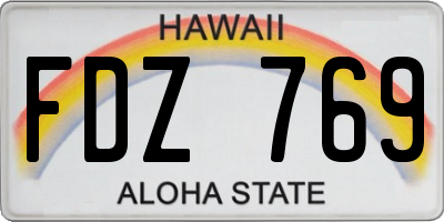 HI license plate FDZ769