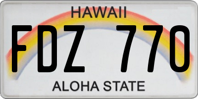 HI license plate FDZ770