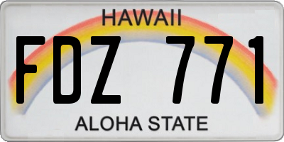 HI license plate FDZ771