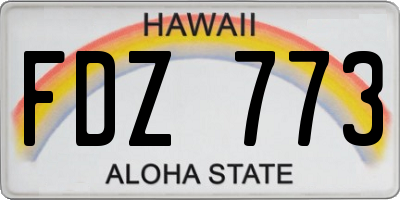 HI license plate FDZ773