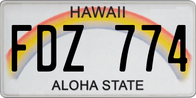 HI license plate FDZ774