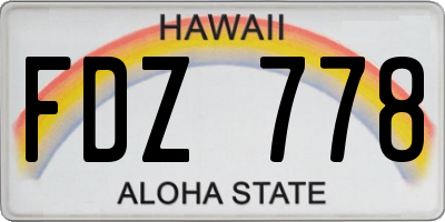 HI license plate FDZ778