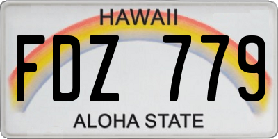 HI license plate FDZ779