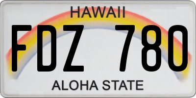 HI license plate FDZ780