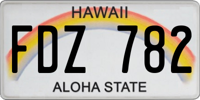 HI license plate FDZ782