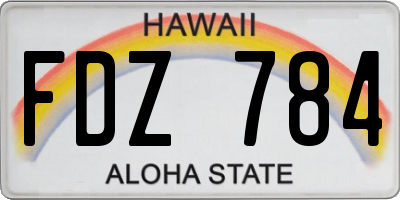 HI license plate FDZ784