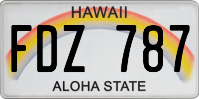 HI license plate FDZ787