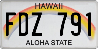 HI license plate FDZ791