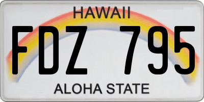 HI license plate FDZ795