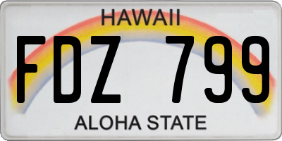 HI license plate FDZ799