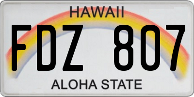 HI license plate FDZ807