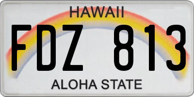 HI license plate FDZ813