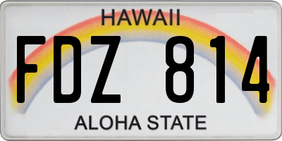 HI license plate FDZ814