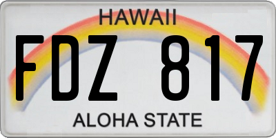 HI license plate FDZ817