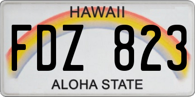HI license plate FDZ823
