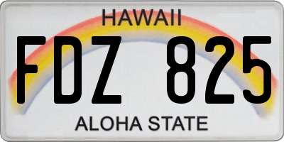HI license plate FDZ825